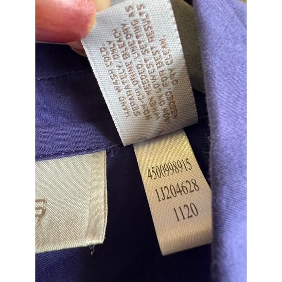 Chico’s Blouse Top Women’s 0 Silk Blend Button Up Long Sleeve Pockets Shirt - Picture 6 of 8